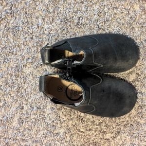 Black Leather Chelsea Bootie